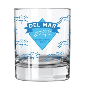 Logo with Running Stick Horses Rocks Glass