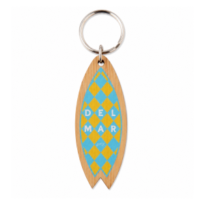 Bamboo Surfboard Keychain